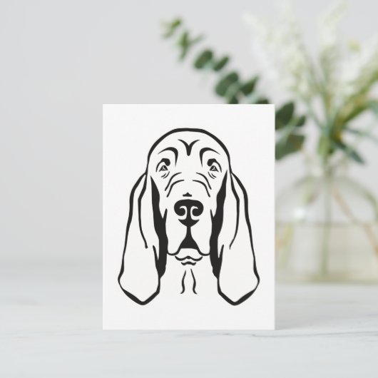 Bluthund Postkarte (Stehend Vorderseite)