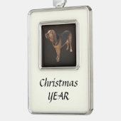 Bluthund Rahmen-Ornament Silber (Links)