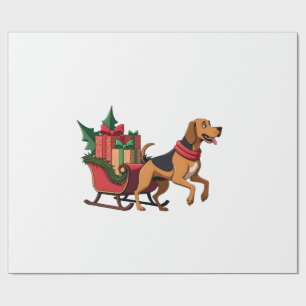Bluthund-Schlitten Puller Geschenkpapier
