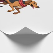 Bluthund-Schlitten Puller Geschenkpapier (Ecke)