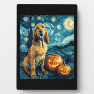 Bluthund Süßer Hund Halloween Jack O Kürbislaterne Fotoplatte