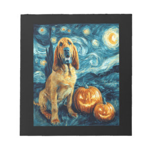 Bluthund Süßer Hund Halloween Jack O Kürbislaterne Notizblock