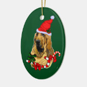 Bluthund-Weihnachten Keramikornament (Links)
