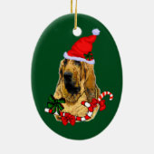 Bluthund-Weihnachten Keramikornament (Hinten)