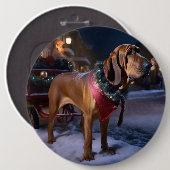 Bluthund Weihnachtsfestliche Saison Button (Vorne & Hinten)