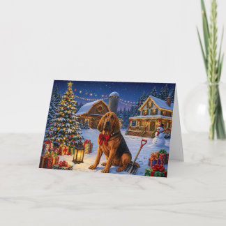Bluthund-Weihnachtskarte Feiertagskarte