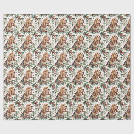 Bluthund-Weihnachtspapier Geschenkpapier (Flach)