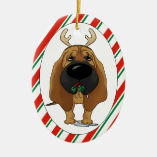 Bluthund-Weihnachtsverzierung Keramikornament