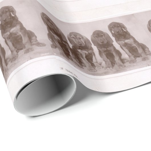 Bluthund-Welpen Geschenkpapier (Rolleneckpunkt)