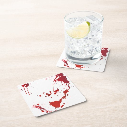 blutig rechteckiger pappuntersetzer (Vor Ort)