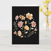 Blütige Blume und Blätter Aquarell Karte (Gelbe Blume)