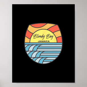Blutige Byy Beach Jamaika Sonnenuntergang Jamaikan Poster