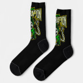 Blutige Feier Skelett Leprechaun Crew Socken (Linkes Detail)