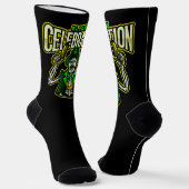 Blutige Feier Skelett Leprechaun Crew Socken (Gewinkelt)