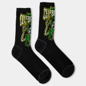 Blutige Feier Skelett Leprechaun Crew Socken (Rechts)