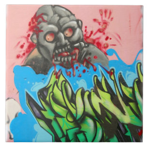 Blutige Graffiti-Fliese Atlantas durch den Zombie Fliese