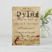 Blutige Halloween-Einladung Einladung (Stehend Vorderseite)