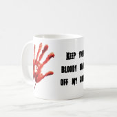 Blutige Hände Kaffeetasse (Vorderseite Links)