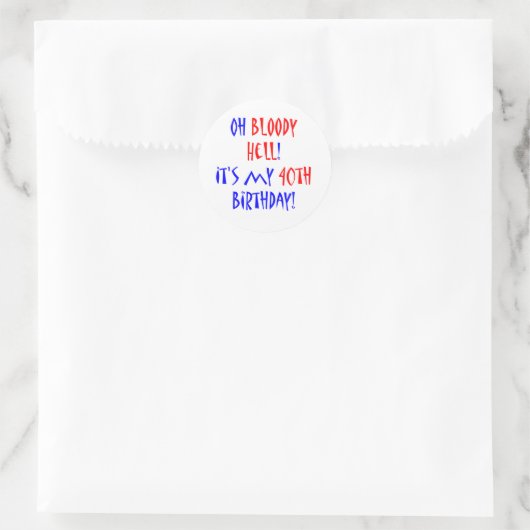 Blutige Hölle 40 Runder Aufkleber (Tasche)