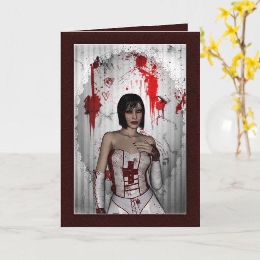 Blutige Krankenschwester Karte (Gelbe Blume)
