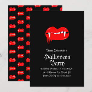 Blutige Lippen Vampir Halloween Geburtstagsfeier  Einladung