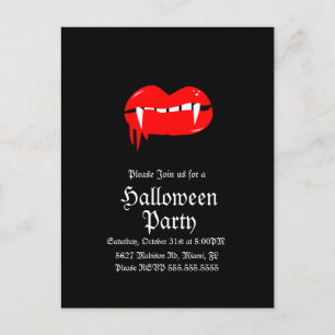 Blutige Lippen Vampir Halloween Geburtstagsfeier  Postkarte