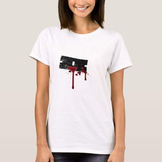 Blutige Rasierklinge T-Shirt (Vorderseite)