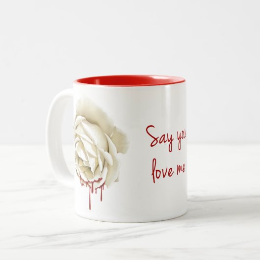 Blutige Rose Zweifarbige Tasse (Vorderseite Links)