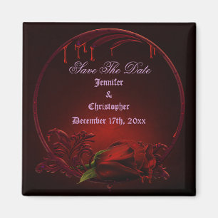 Blutige Rosen-Rahmen Save the Date Goth Hochzeit Magnet