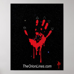 blutige Übergabe eines Orchideenplakats Poster