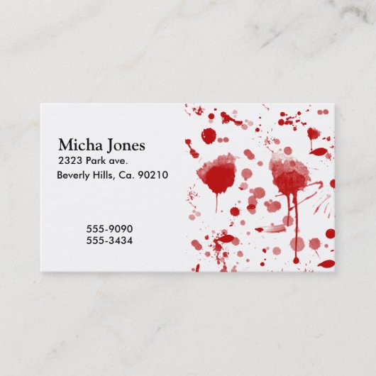 Blutige Visitenkarte (Vorderseite)