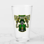 Blutiger Feier-Skelett-Kobold Bierglas Glas (Vorderseite)