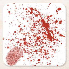 blutiger Fingerabdruck Rechteckiger Pappuntersetzer