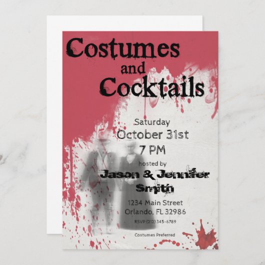 Blutiger Geist-erwachsene Einladung (Vorne/Hinten)
