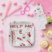 Blutiger Handabdruck Blutverschmierte Halloween Pappteller (Party)