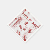 Blutiger Handabdruck Blutverschmierte Halloween Serviette (Ecke)