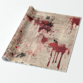 Blutiger Zeitungdruck Geschenkpapier (Ungerollt)