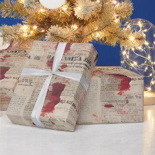 Blutiger Zeitungdruck Geschenkpapier