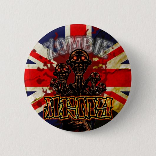 Blutiger Zombie-Armee-Knopf Button (Vorderseite)