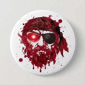 Blutiger Zombie-Piraten-Schädel-Halloween-Horror-A Button