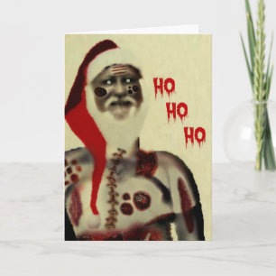 Blutiger Zombie Weihnachtsmann Feiertagskarte