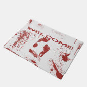 Blutiges Abdruck-Blut Splattered Halloween Fußmatte (Schrägansicht)