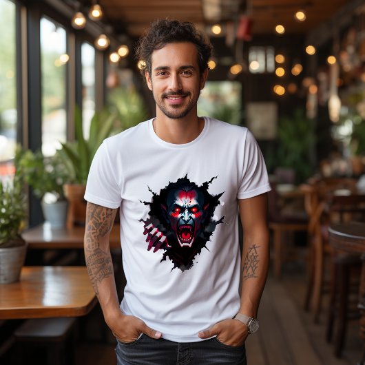 Blutiges Dracula-T-Shirt aus der Wand T-Shirt