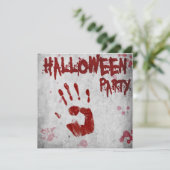 Blutiges Handprint Halloween Einladung (Stehend Vorderseite)