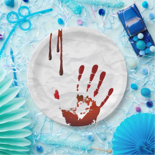 Blutiges handprint pappteller (Party)