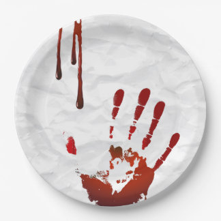 Blutiges handprint pappteller