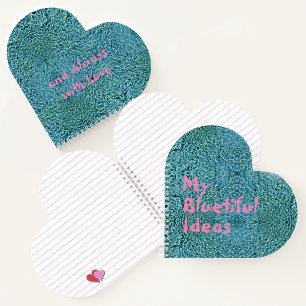 Blutische Ideen funkeln Blaues Wasserherz gestapel Notizblock