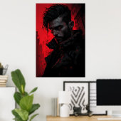 Blutjäger-Dunkles Porträt Poster (Heimbüro)