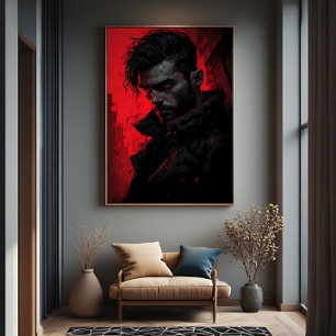 Blutjäger-Dunkles Porträt Poster