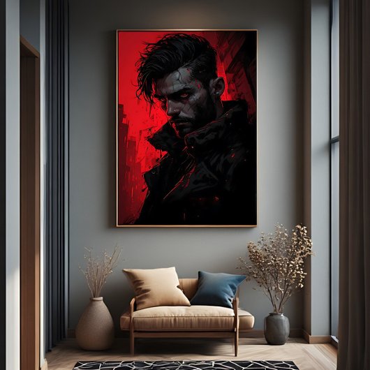 Blutjäger-Dunkles Porträt Poster